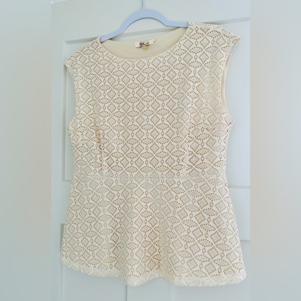 Ivory Peplum Lace Top